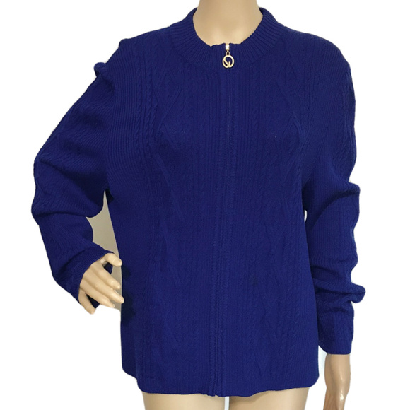 St. John Collection Sweaters - St. John Royal Blue Santana Knit Cardigan 16